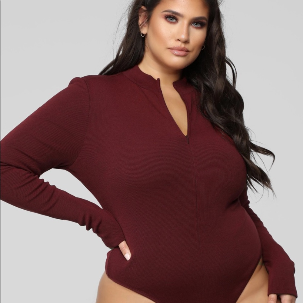 Bodysuit plus size NEW Grind Time Beyond Long
Sleeve Bodysuit - Burgundy